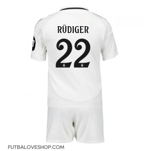 Dres Real Madrid Antonio Rudiger #22 Domáci pre deti 2024-25 Krátky Rukáv (+ trenírky)